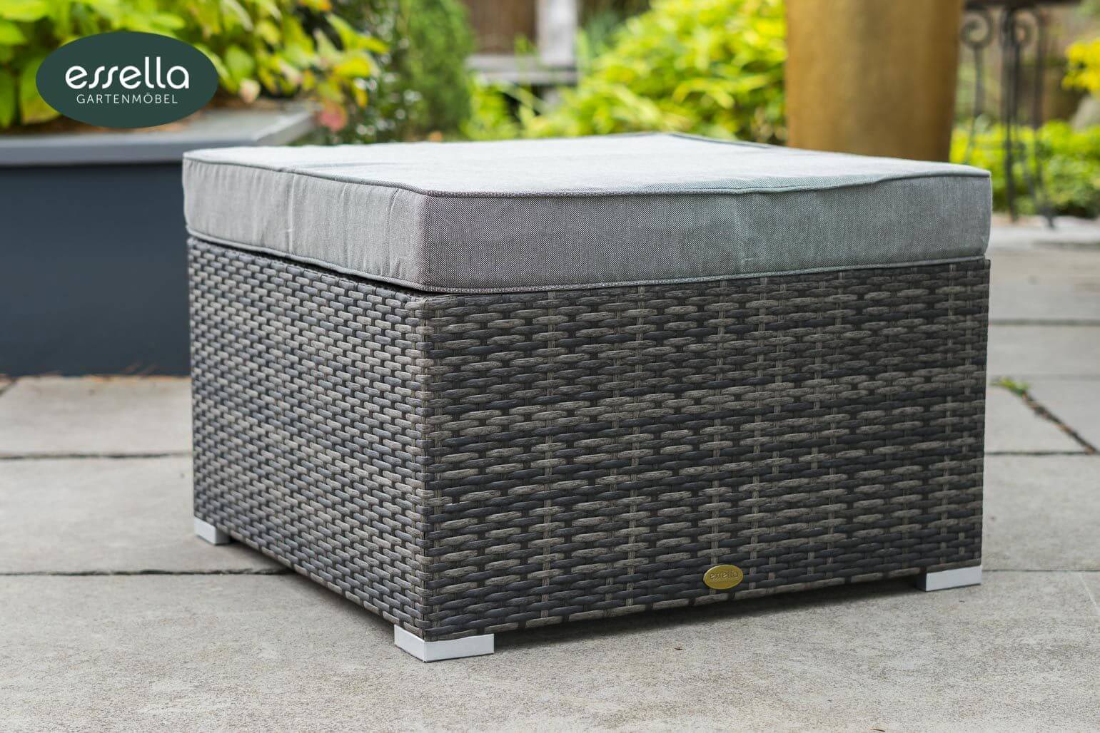 Polyrattan Sonnenliege Capri Flachgeflecht Essella-Markenshop