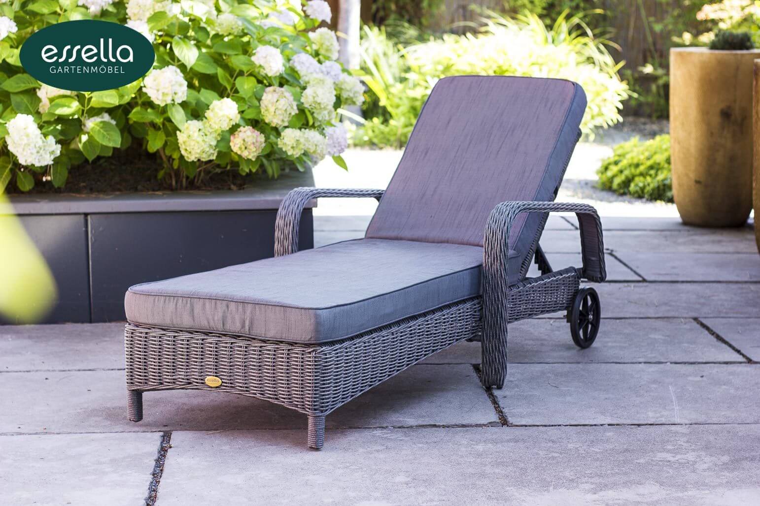 Polyrattan Sonnenliege Barbados Rundgeflechtoptik Essella-Markenshop