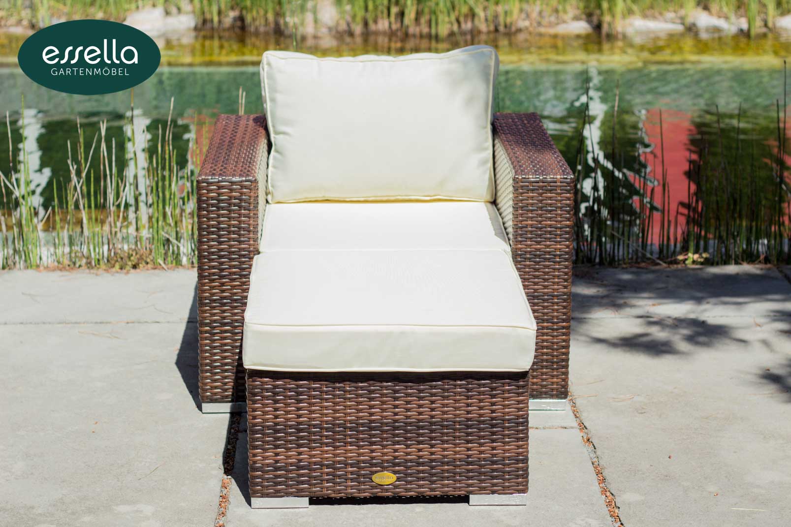 Polyrattan Lounge Bahamas 7-Personen Flachgeflecht Essella-Markenshop