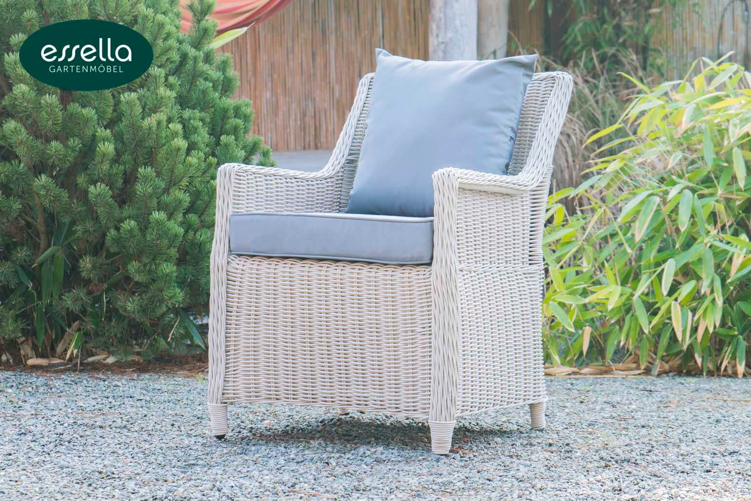 Polyrattan Sitzgruppe Dubai 8-Personen Rundgeflecht Essella-Markenshop