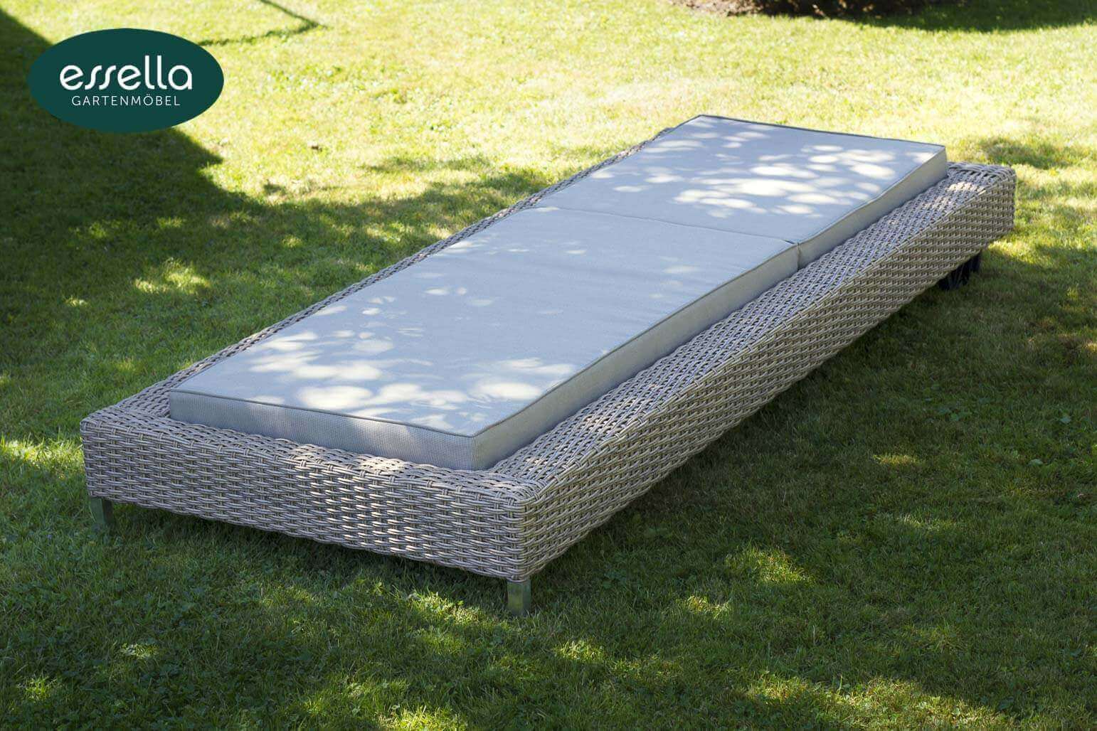 Polyrattan Sonnenliege Long Island Rundgeflecht Essella-Markenshop