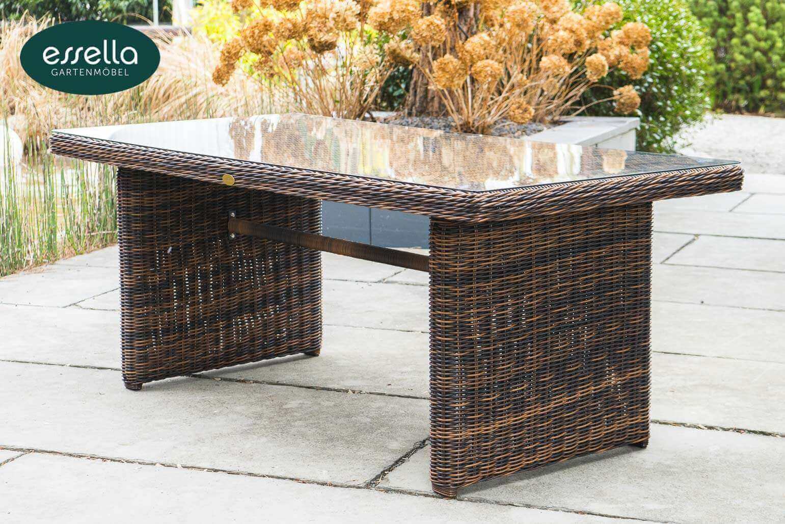 Polyrattan Sitzgruppe Dubai 6-Personen Rundgeflecht Essella-Markenshop