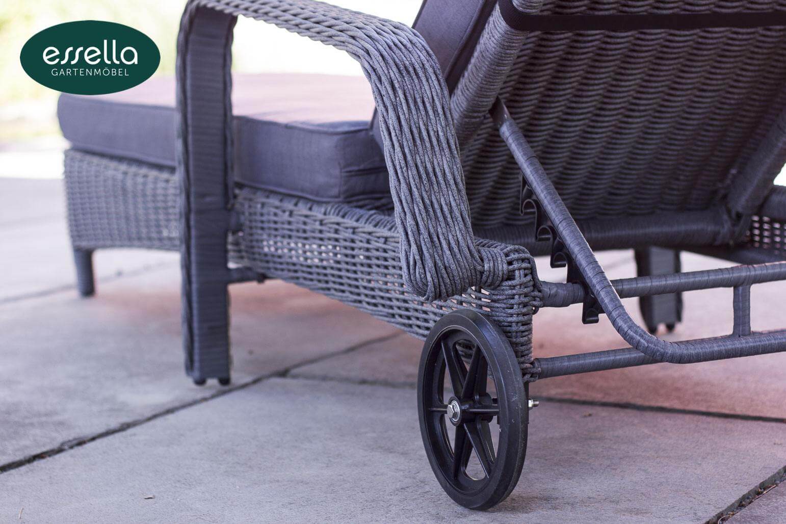 Polyrattan Sonnenliege Barbados Rundgeflechtoptik Essella-Markenshop