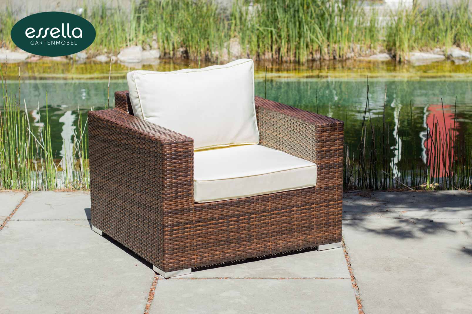 Polyrattan Lounge Bahamas 7-Personen Flachgeflecht Essella-Markenshop