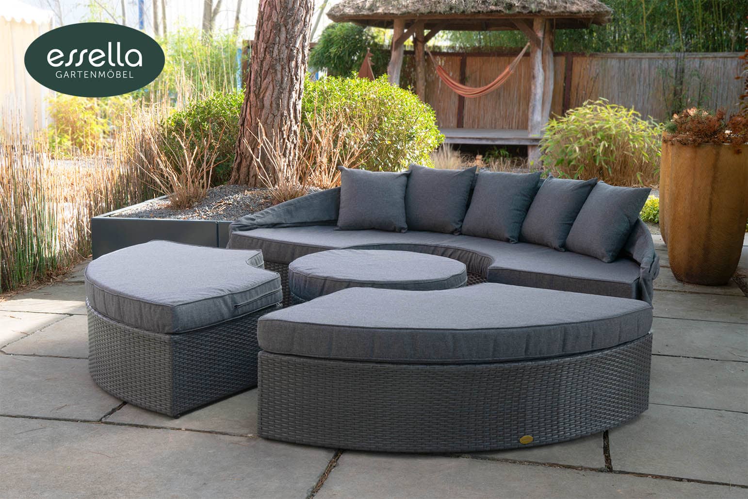 Polyrattan Sonneninsel Honolulu Flachgeflecht Essella-Markenshop