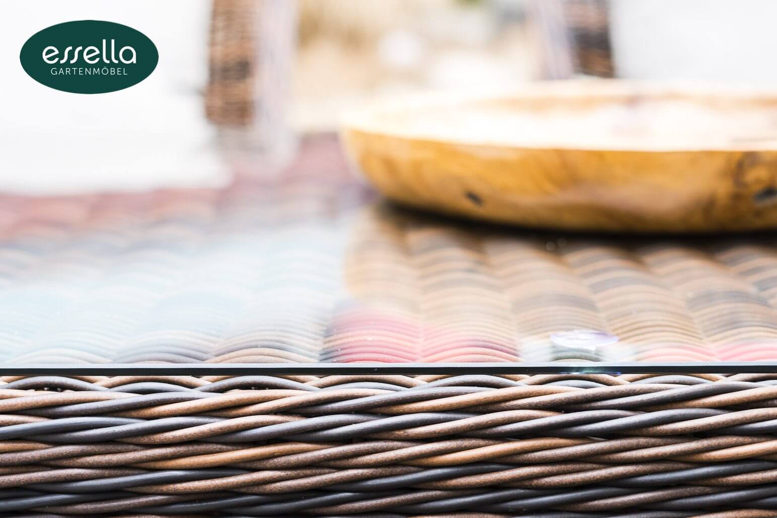 Polyrattan Sitzgruppe Dubai 6-Personen Rundgeflecht Essella-Markenshop