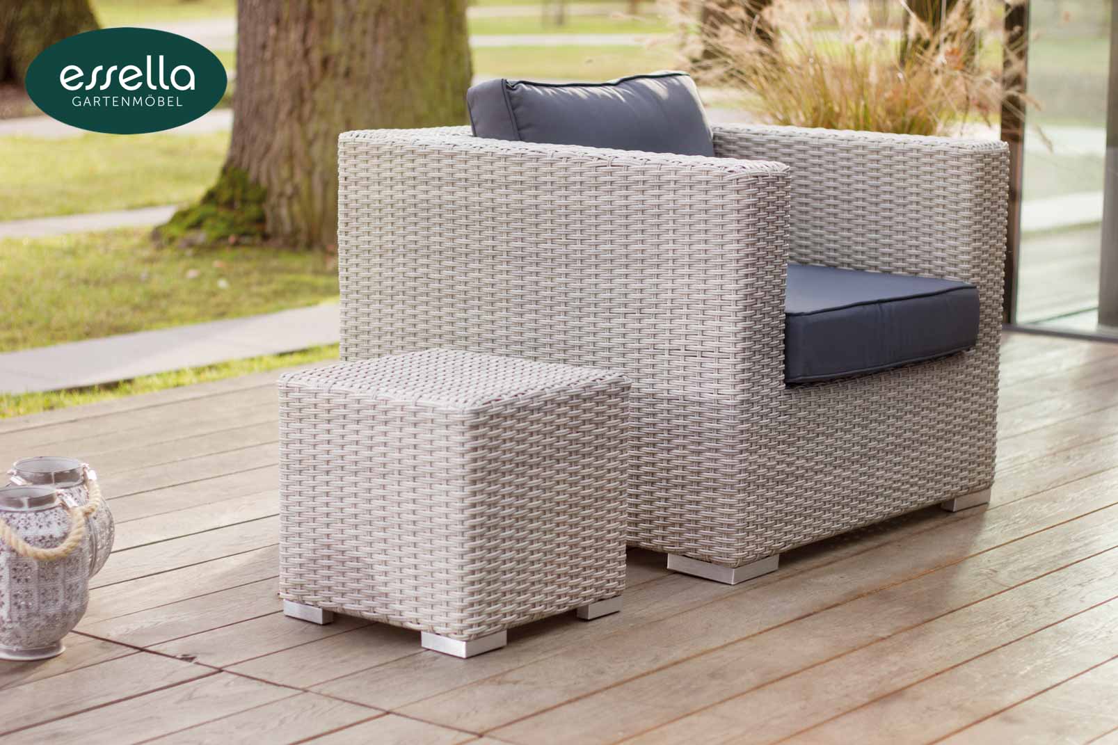 Polyrattan Lounge Miami 8-Personen Rundgeflecht Essella-Markenshop