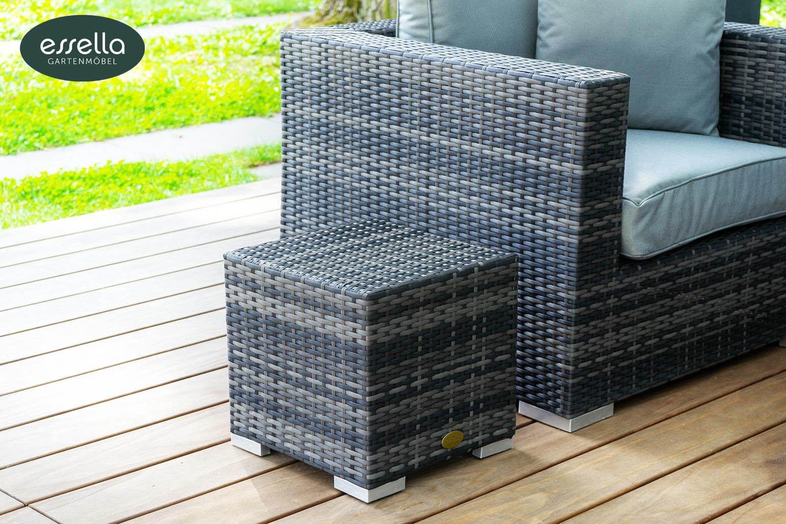 Polyrattan Lounge Miami 8-Personen Flachgeflecht Essella-Markenshop