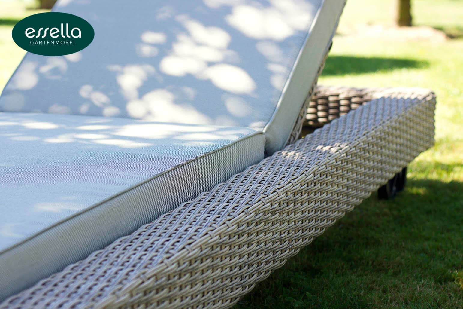 Polyrattan Sonnenliege Long Island Rundgeflecht Essella-Markenshop