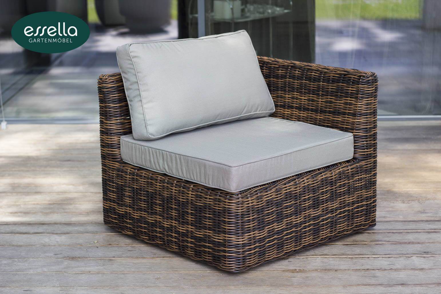 Polyrattan Lounge Oslo 5-Personen Rundgeflecht Essella-Markenshop