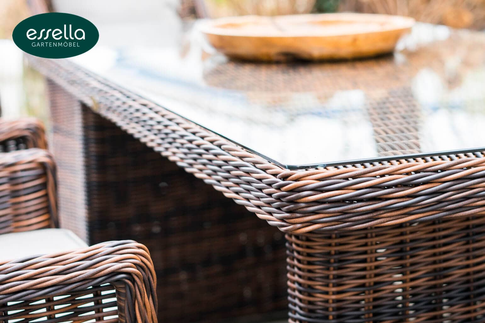 Polyrattan Sitzgruppe Dubai 6-Personen Rundgeflecht Essella-Markenshop