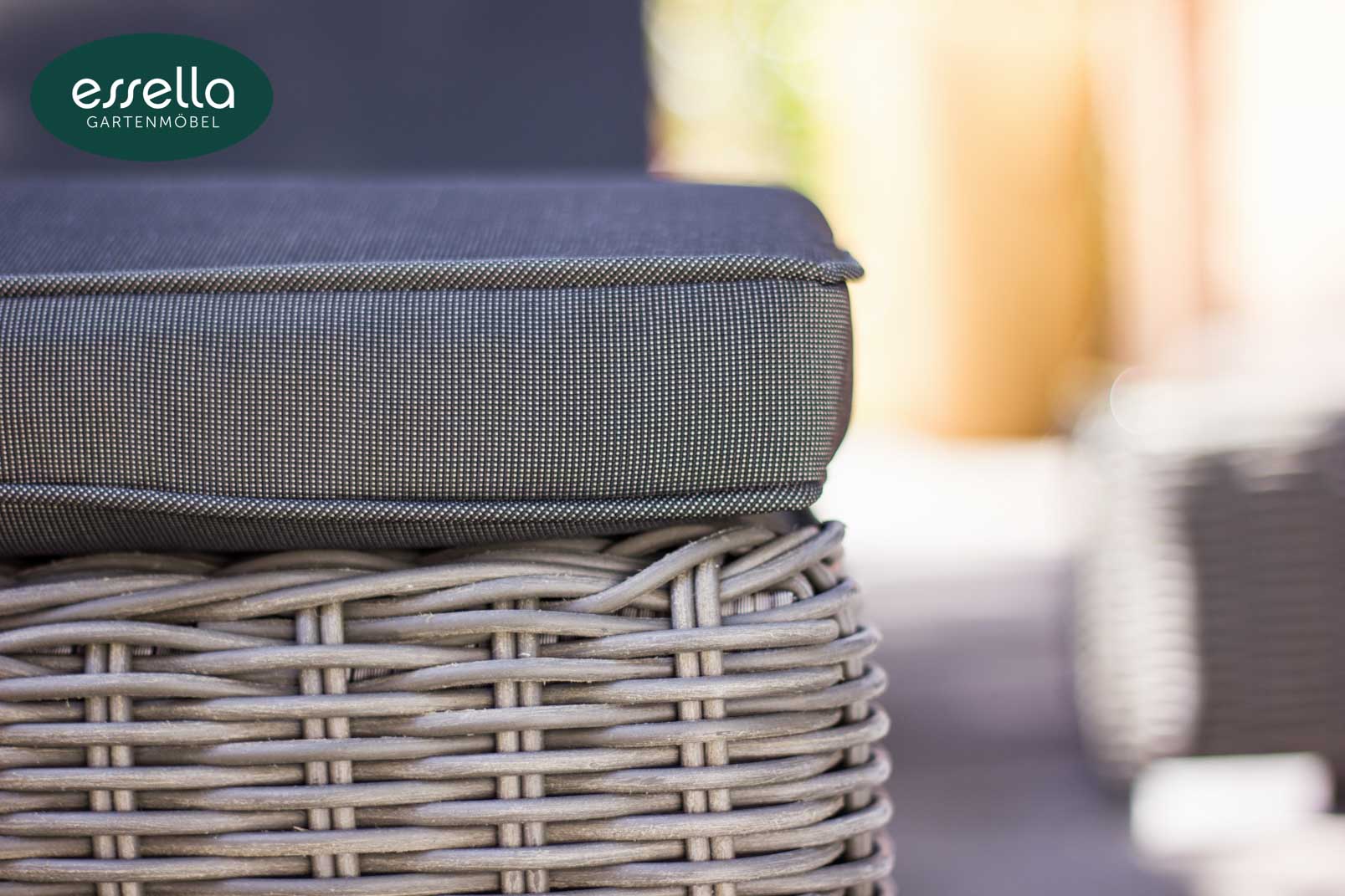 Polyrattan Sonnenliege Jamaica 2-Personen Rundgeflecht Essella-Markenshop