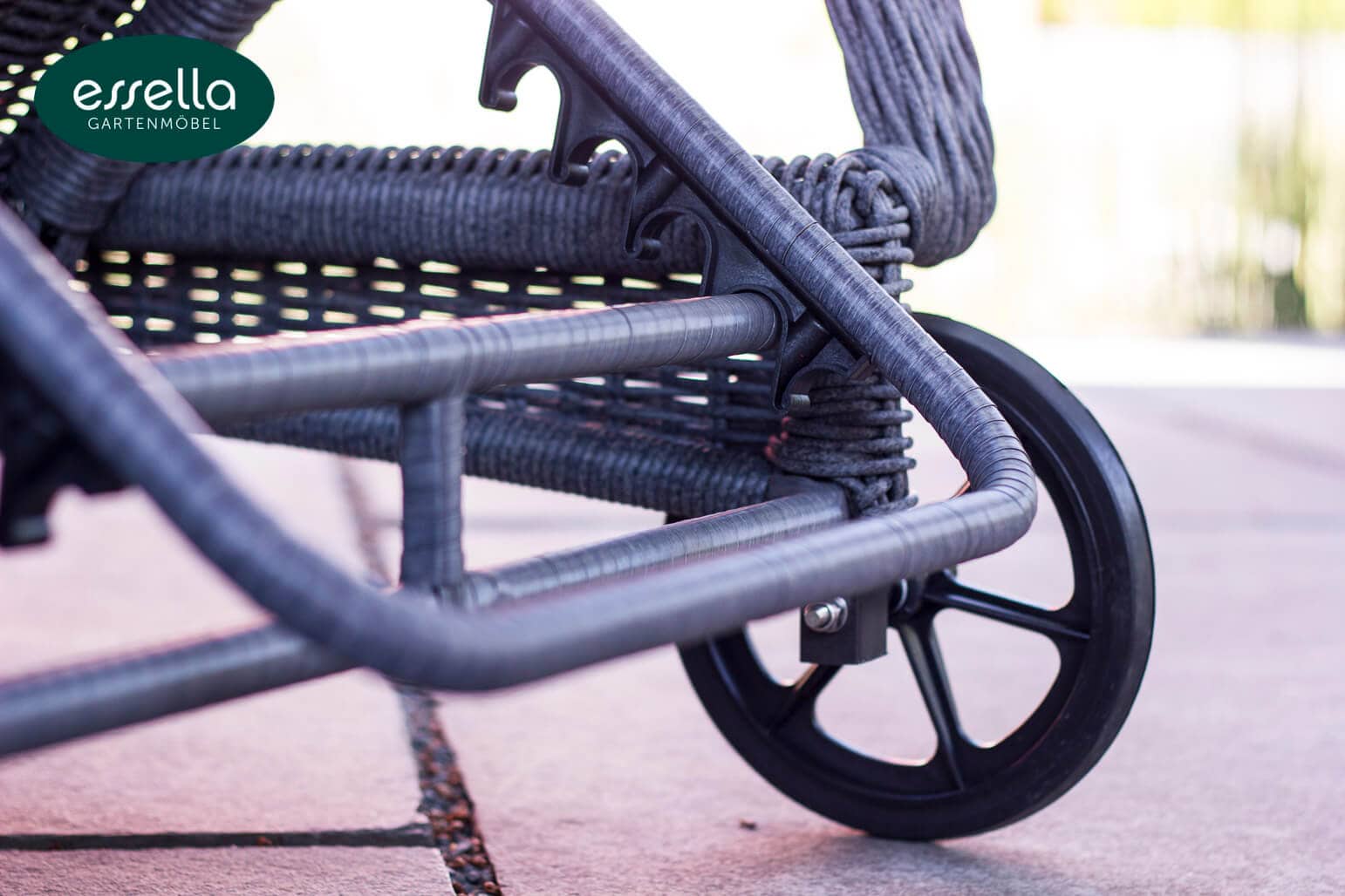 Polyrattan Sonnenliege Barbados Rundgeflechtoptik Essella-Markenshop