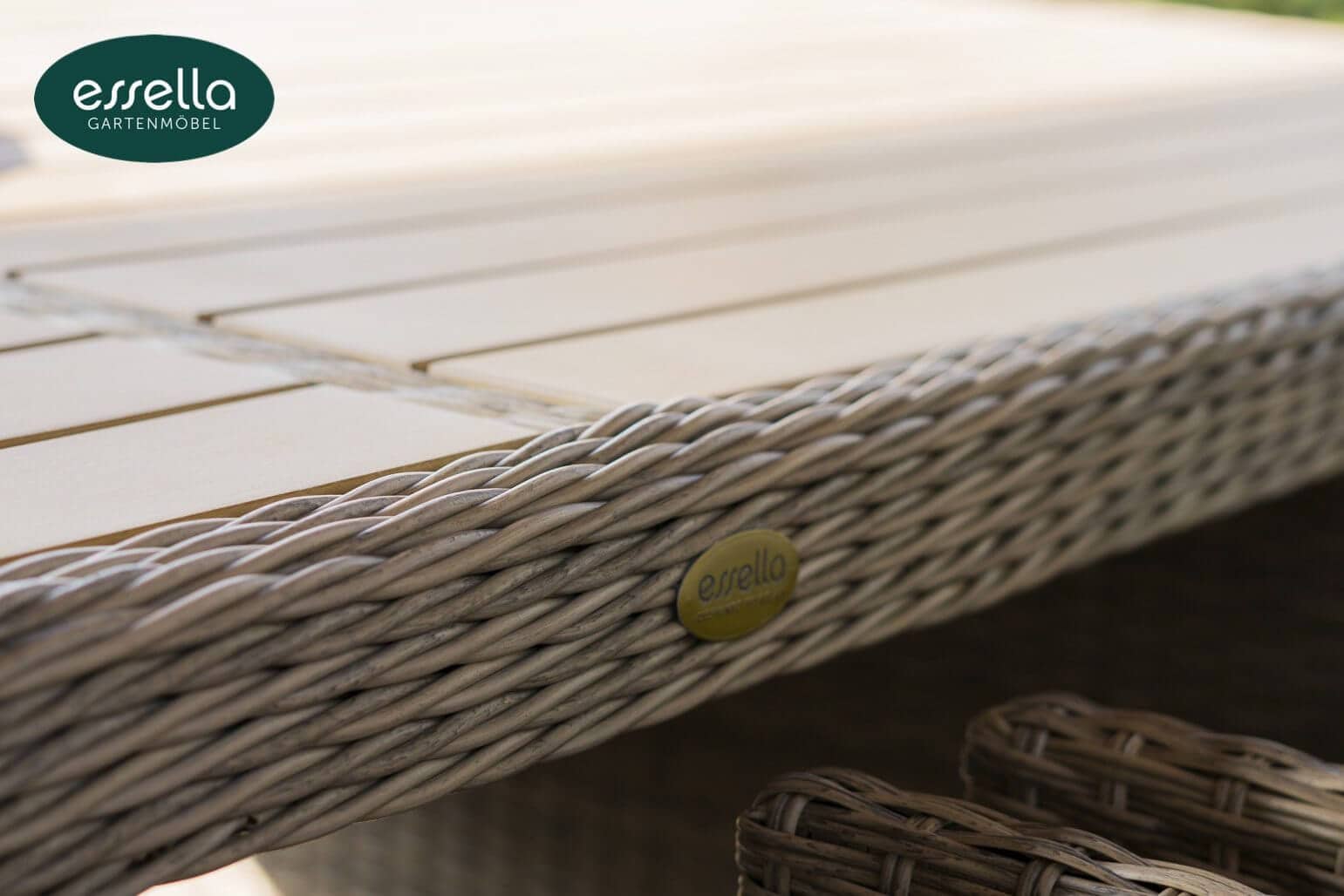 Polyrattan Sitzgruppe Vienna 8-Personen Polywood Rundgeflecht Essella-Markenshop