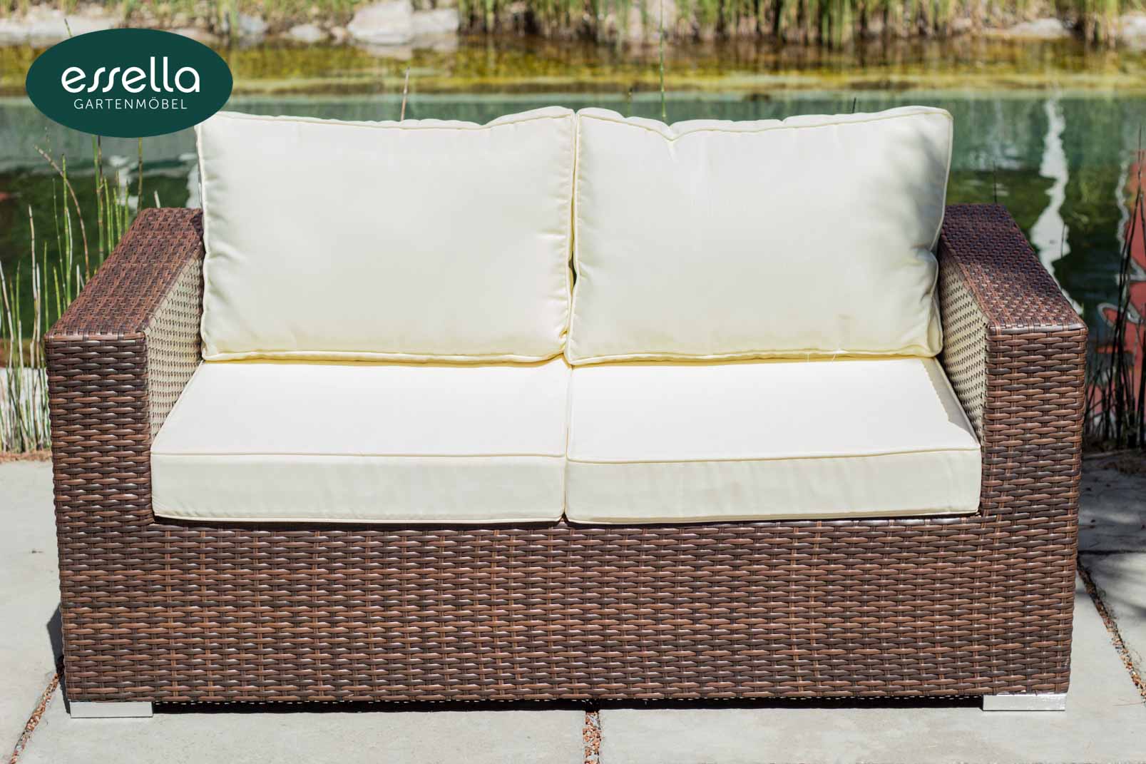 Polyrattan Lounge Bahamas 7-Personen Flachgeflecht Essella-Markenshop