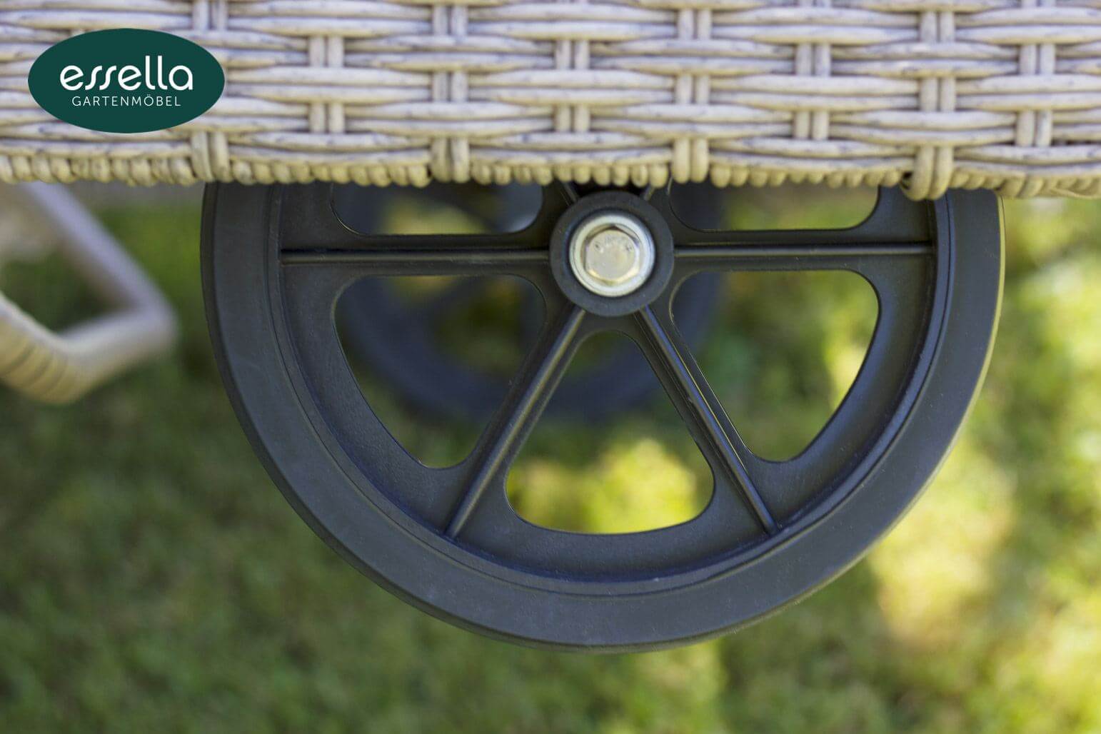 Polyrattan Sonnenliege Long Island Rundgeflecht Essella-Markenshop