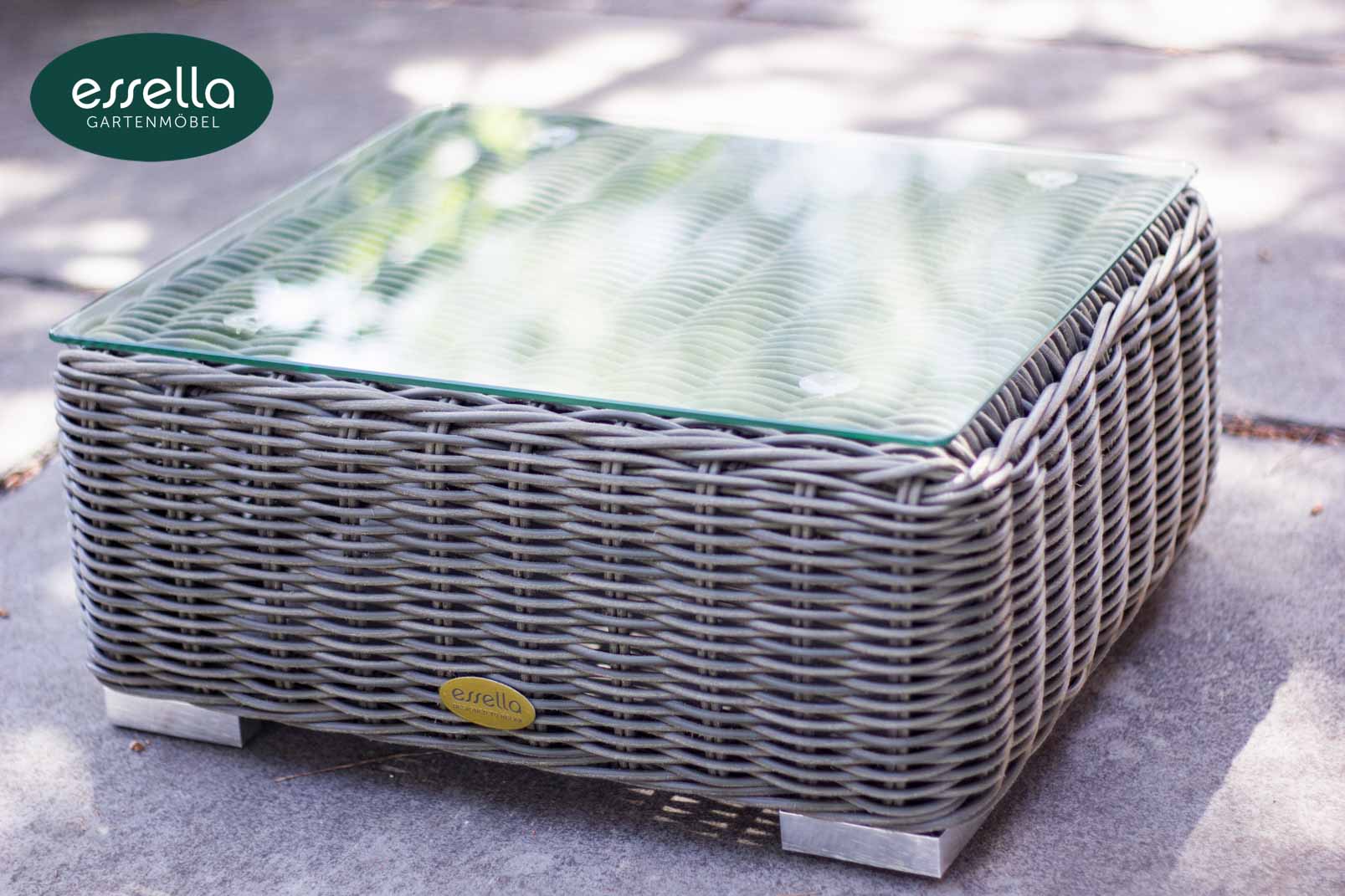 Polyrattan Sonnenliege Jamaica 2-Personen Rundgeflecht Essella-Markenshop