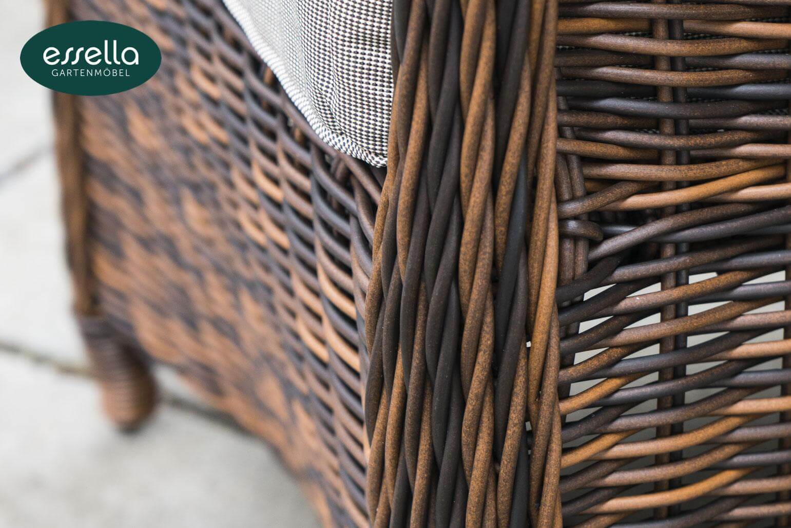 Polyrattan Sitzgruppe Dubai 6-Personen Rundgeflecht Essella-Markenshop