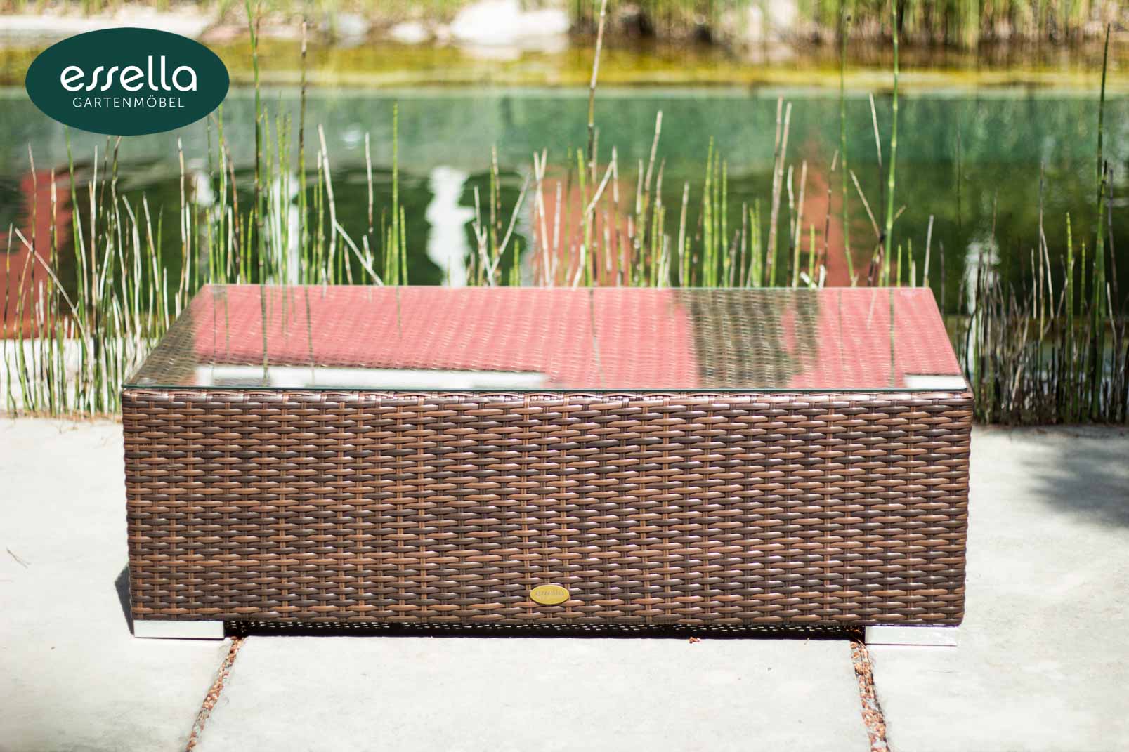Polyrattan Lounge Bahamas 7-Personen Flachgeflecht Essella-Markenshop