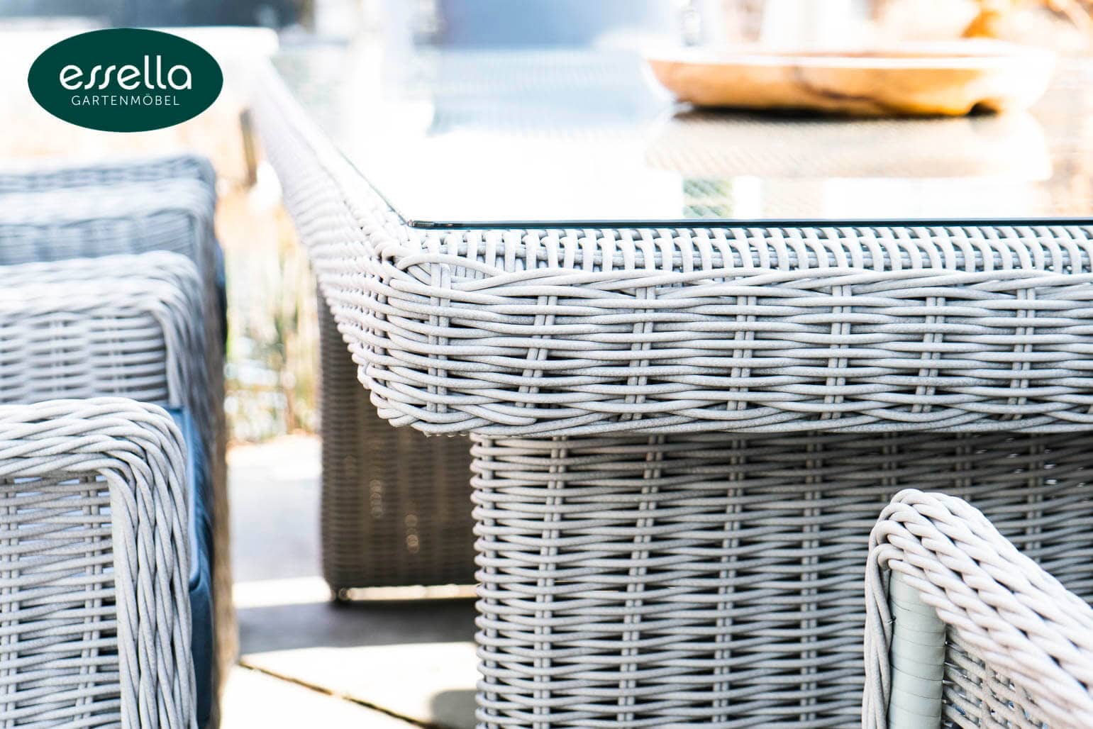 Polyrattan Sitzgruppe Dubai 8-Personen Rundgeflecht Essella-Markenshop