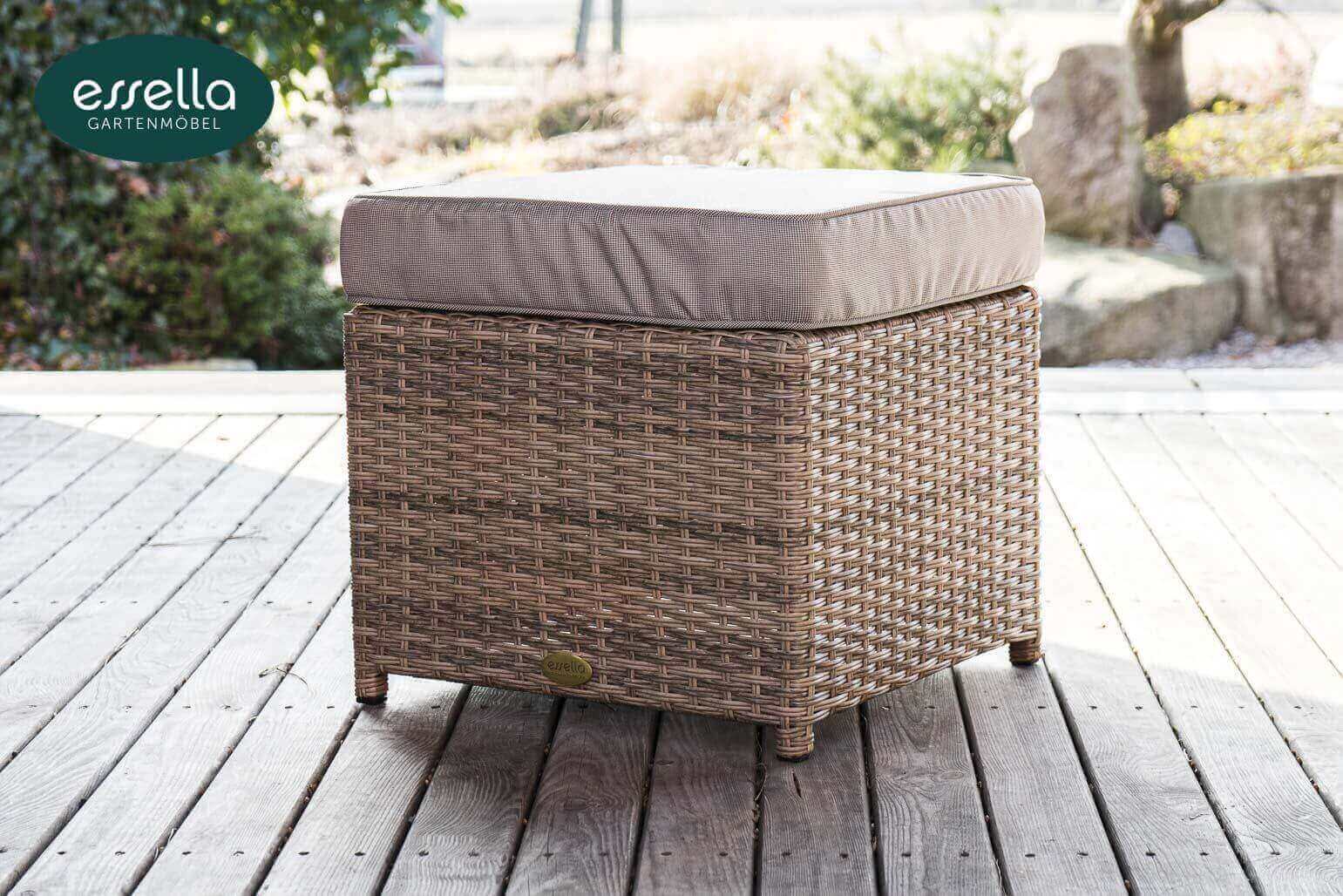 Polyrattan Sitzgruppe Vienna 8-Personen Polywood Rundgeflecht Essella-Markenshop