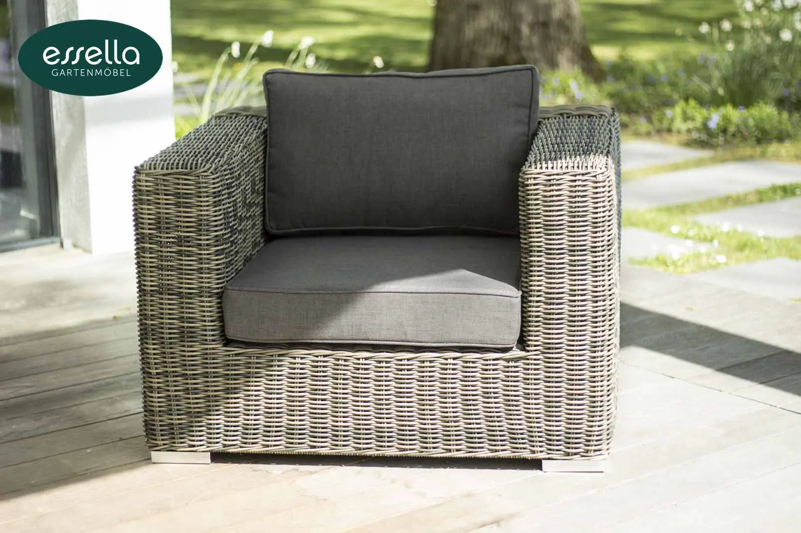 Polyrattan Lounge Alabama 7-Personen Rundgeflecht Essella-Markenshop