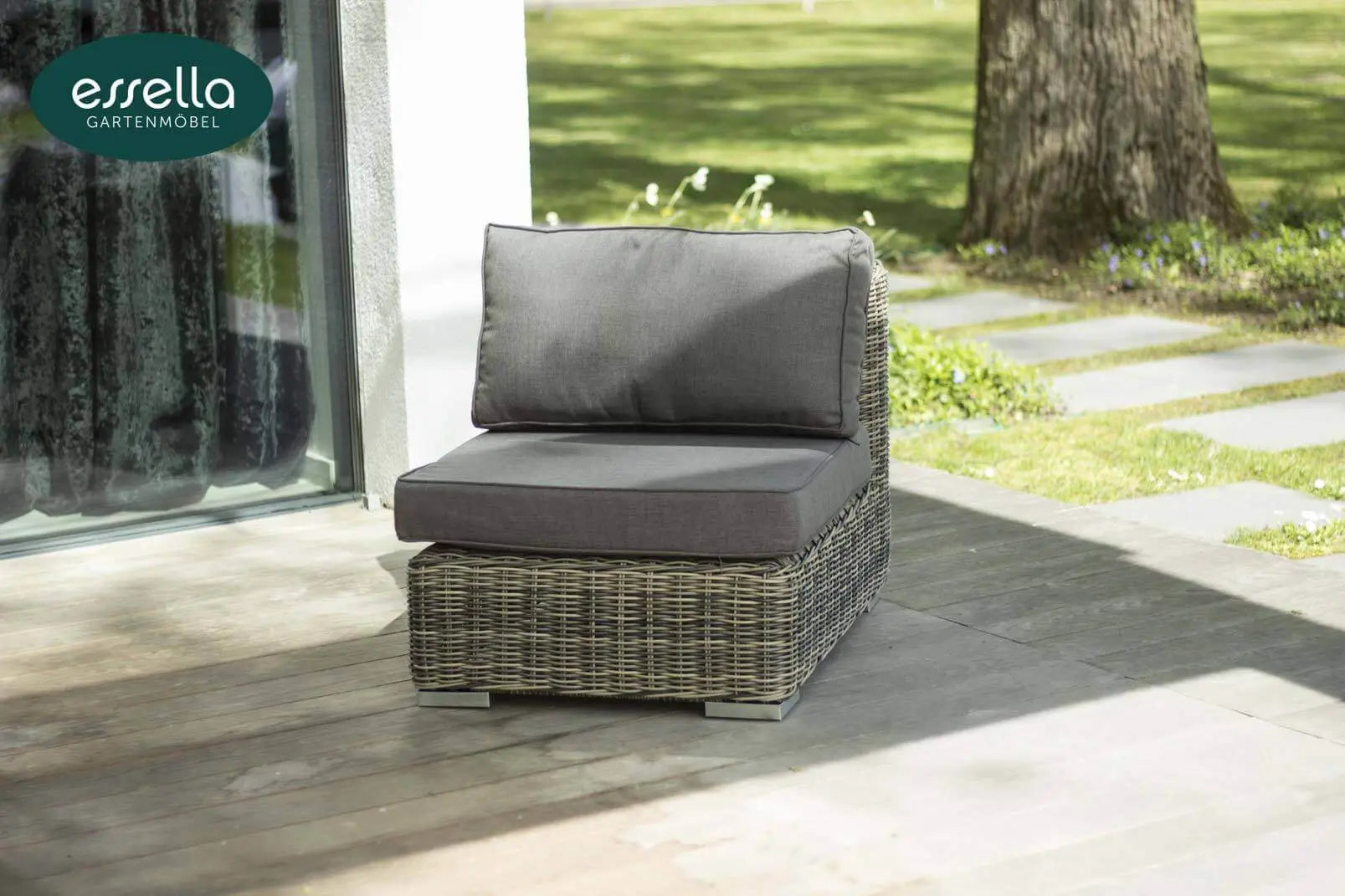 Polyrattan Lounge Alabama 7-Personen Rundgeflecht Essella-Markenshop