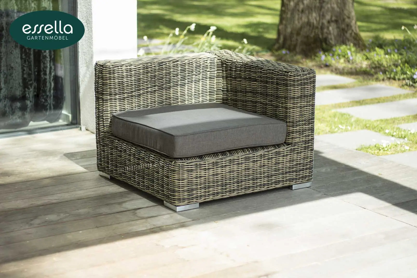 Polyrattan Lounge Alabama 7-Personen Rundgeflecht Essella-Markenshop