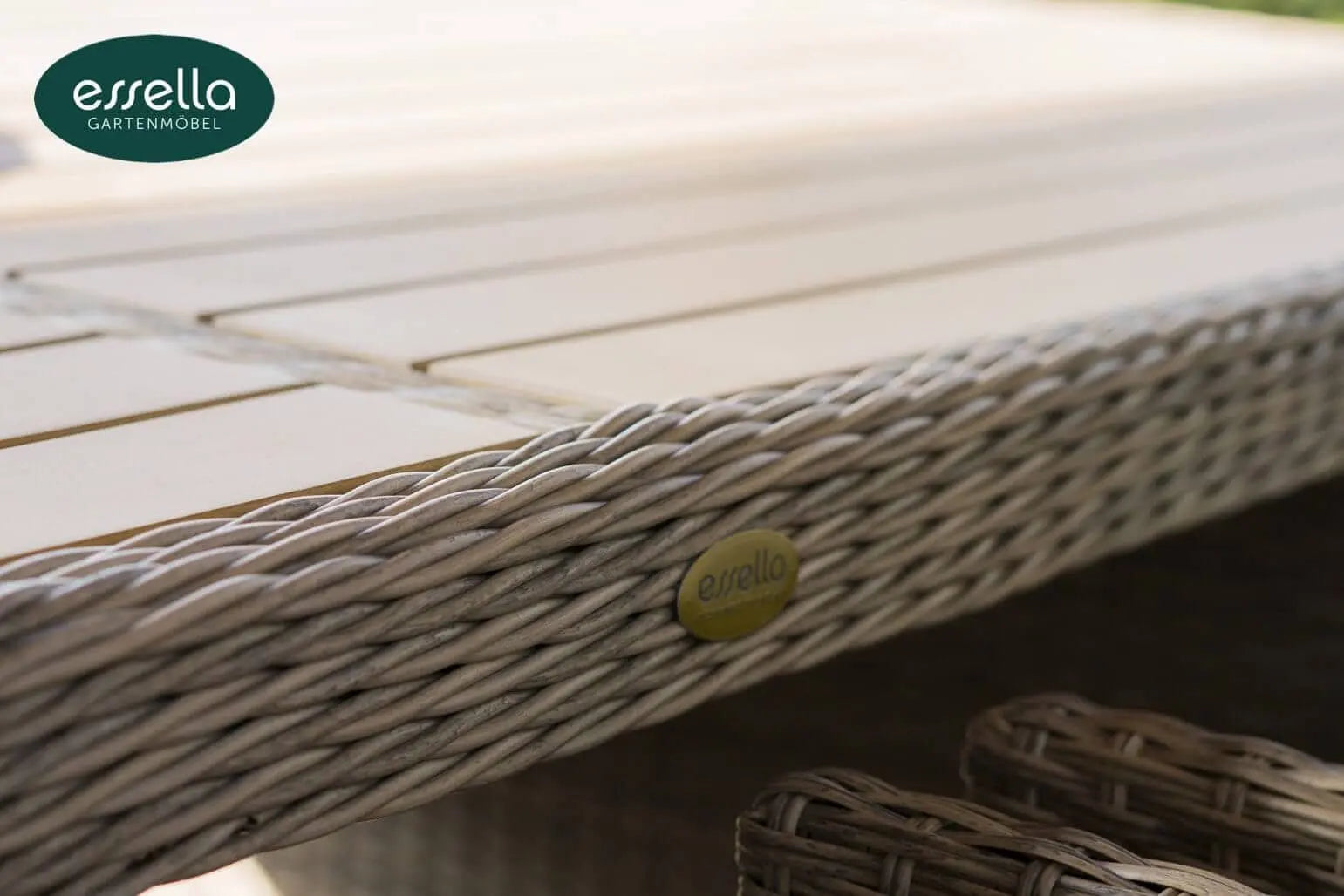 Polyrattan Sitzgruppe Vienna 6-Personen Polywood Halbrundgeflecht Essella-Markenshop