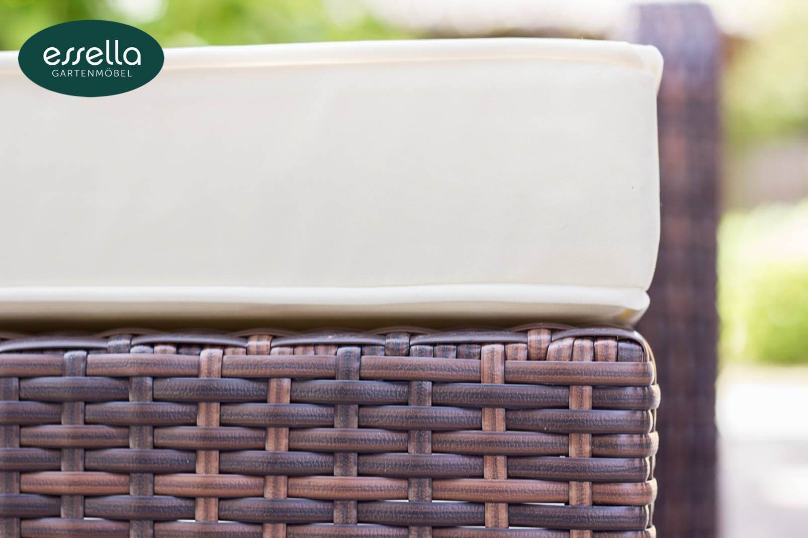 Polyrattan Sonnenliege Barbados Flachgeflecht Essella-Markenshop